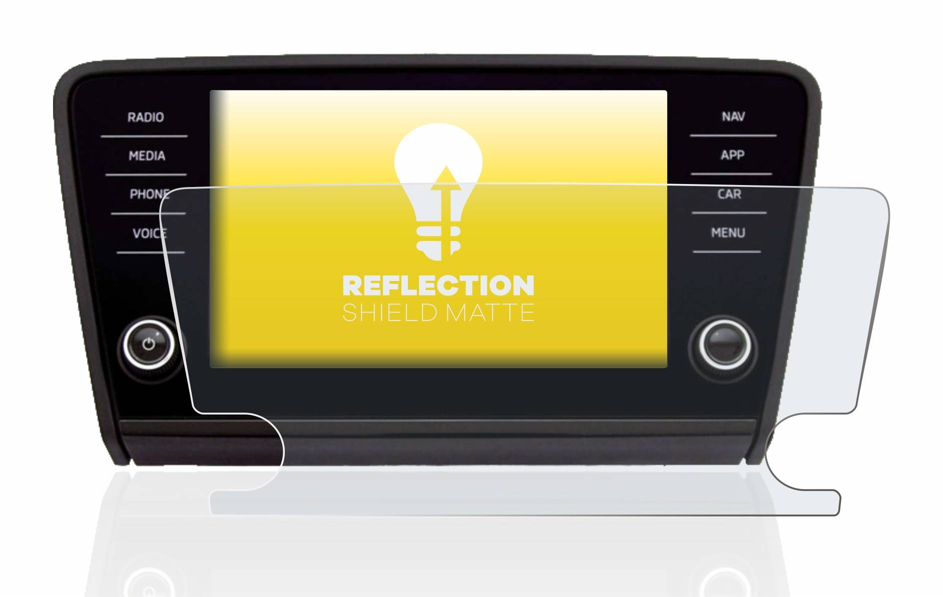 upscreen Reflection Shield Matt Schutzfolie für Skoda Octavia 2017 Infotainment System