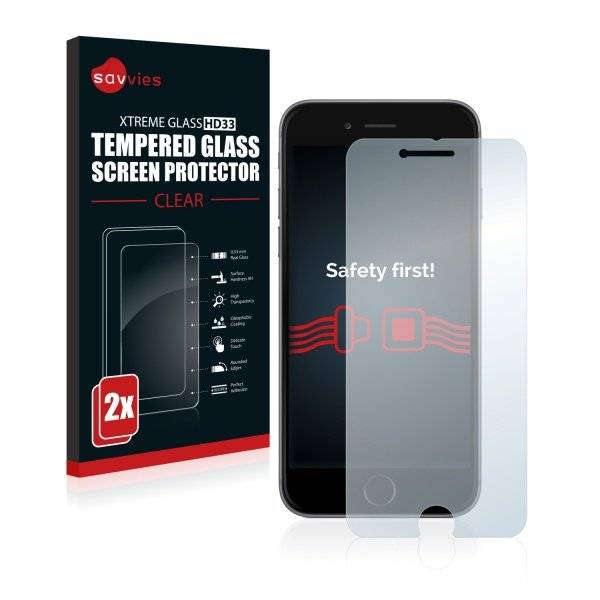 2x Savvies® Xtreme Glass HD33 Panzerglasfolie für Apple iPhone 6S