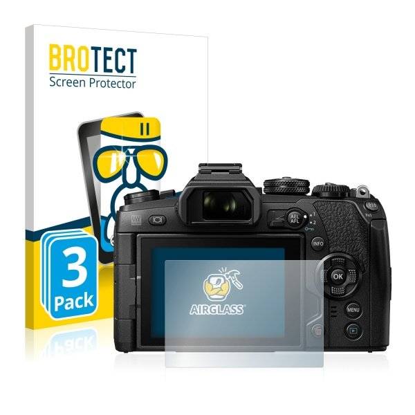 3x Panzerglasfolie Klar für Olympus OM-D E-M1 Mark II