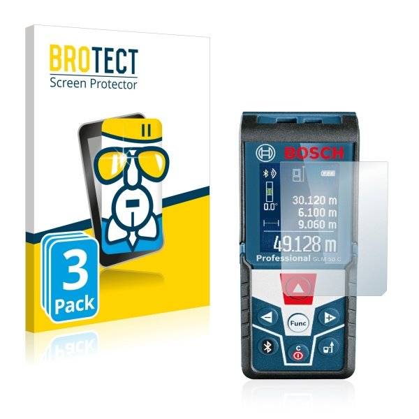 3x Panzerglasfolie Klar für Bosch GLM 50 C Professional