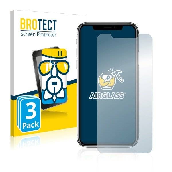 3x Panzerglasfolie Klar für Apple iPhone X