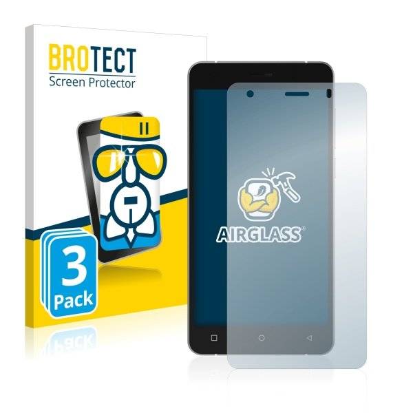 3x Panzerglasfolie Klar für Archos 55b Cobalt
