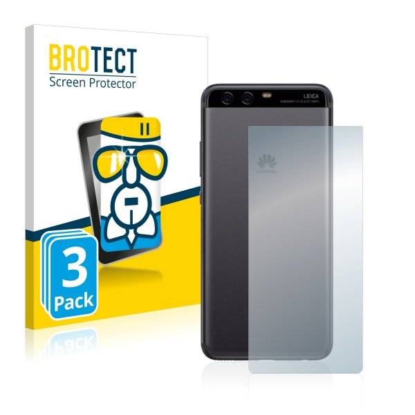 3x Panzerglasfolie Klar für Huawei P10 (Rückseite)
