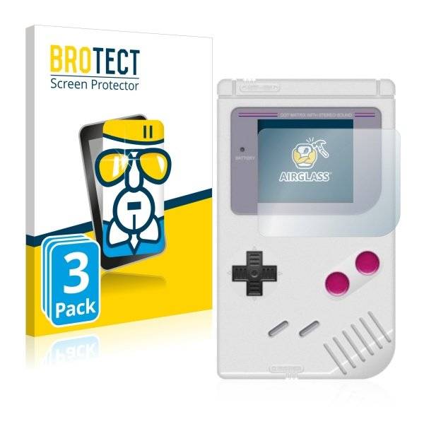 3x Panzerglasfolie Klar für Nintendo Gameboy (1989)