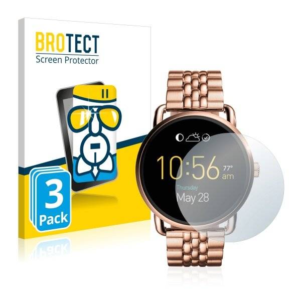 3x Panzerglasfolie Klar für Fossil Q Wander