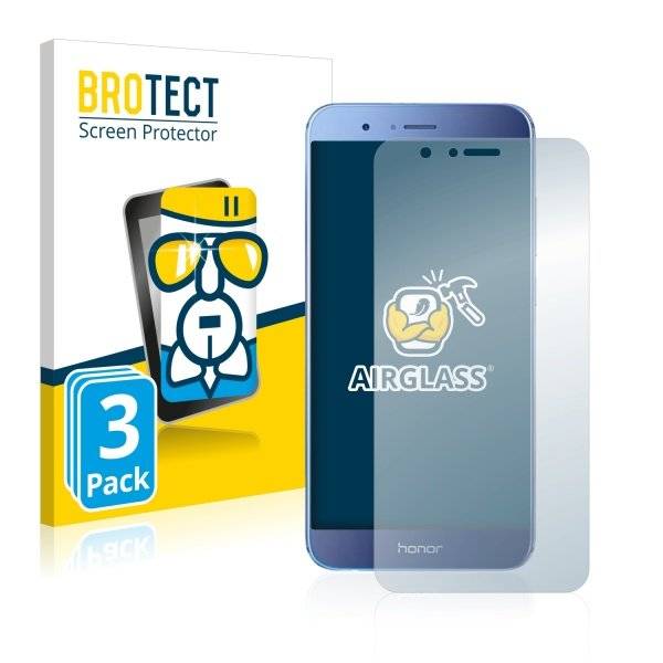 3x Panzerglasfolie Klar für Huawei Honor 8 Pro