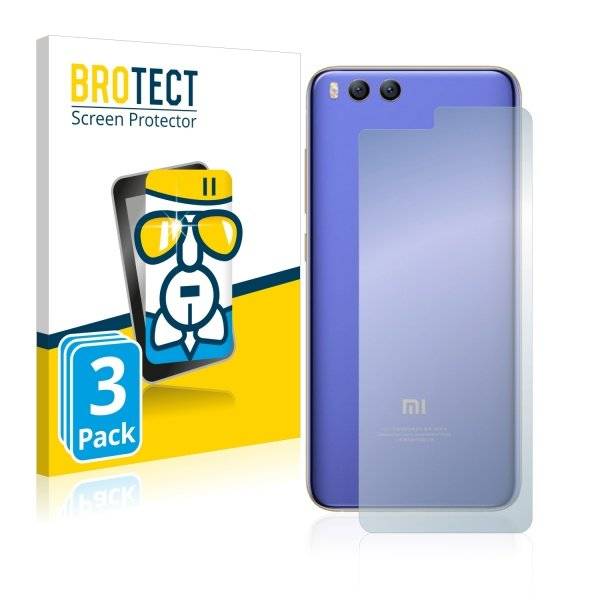 3x Panzerglasfolie Klar für Xiaomi Mi6 (Rückseite)