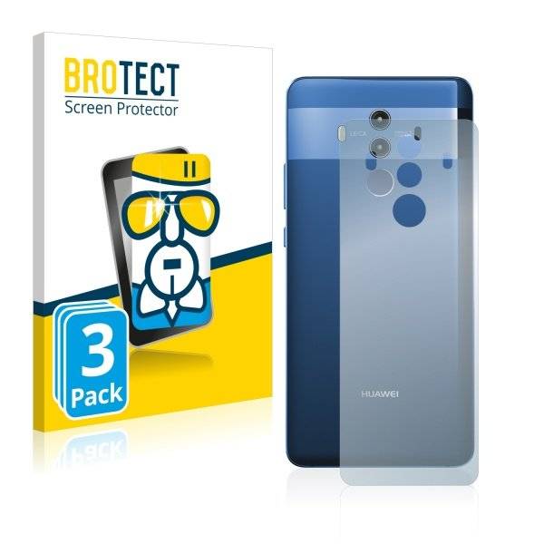 3x Panzerglasfolie Klar für Huawei Mate 10 Pro (Rückseite)