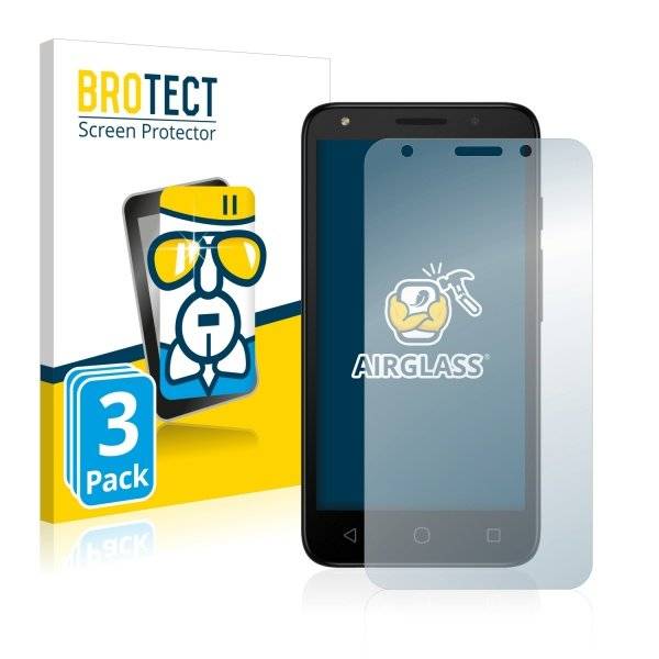 3x Panzerglasfolie Klar für Alcatel Pixi 4 (5.0) 4G