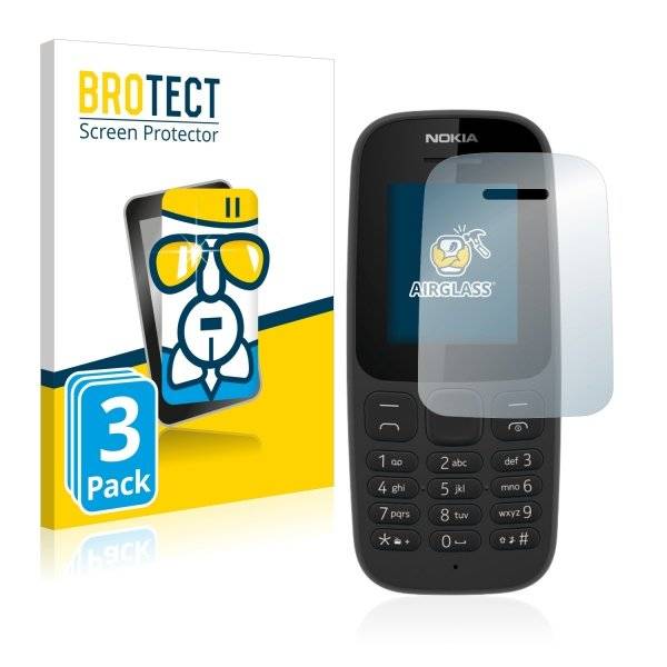 3x Panzerglasfolie Klar für Nokia 105 (2017)