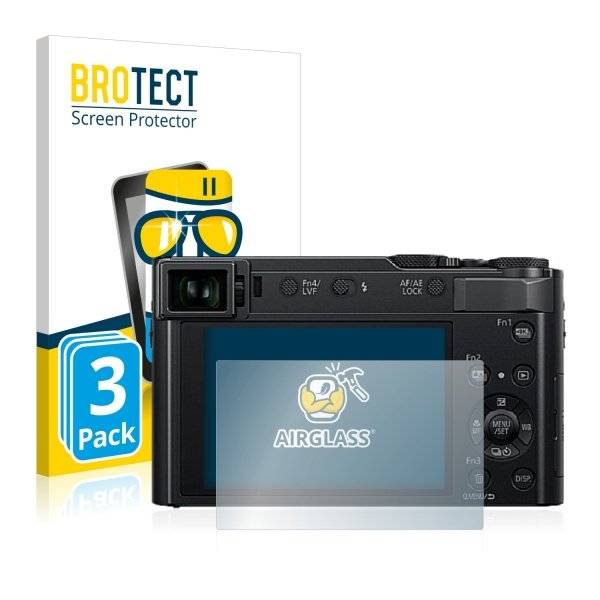 3x Panzerglasfolie Klar für Panasonic Lumix DC-TZ202