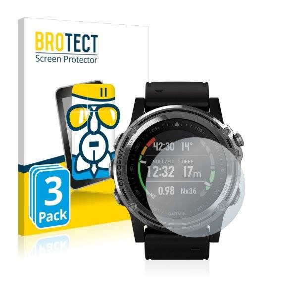 3x Panzerglasfolie Klar für Garmin Descent Mk1