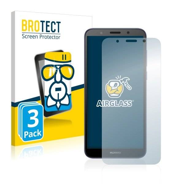 3x Panzerglasfolie Klar für Huawei Y5 2018