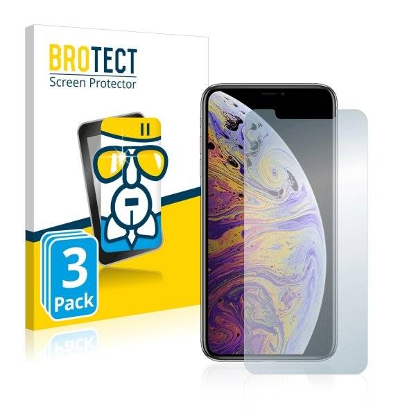 3x Panzerglasfolie Klar für Apple iPhone Xs Max