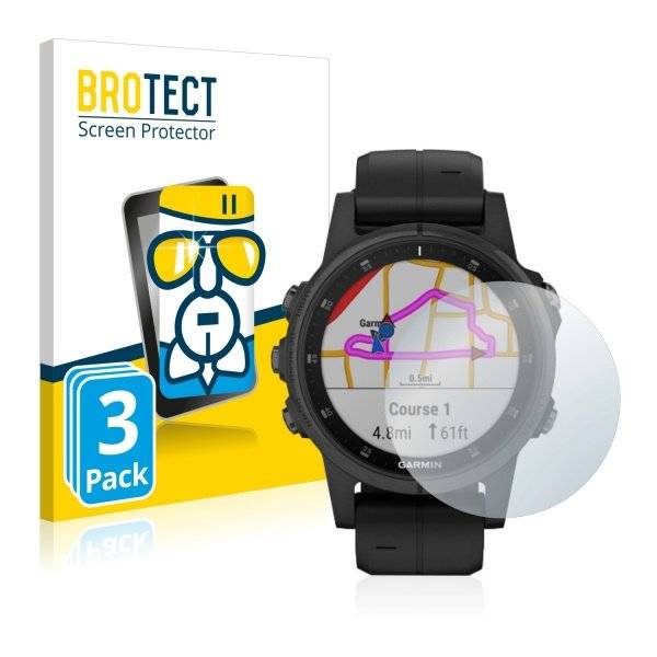 3x Panzerglasfolie Klar für Garmin fenix 5S Plus (42 mm)