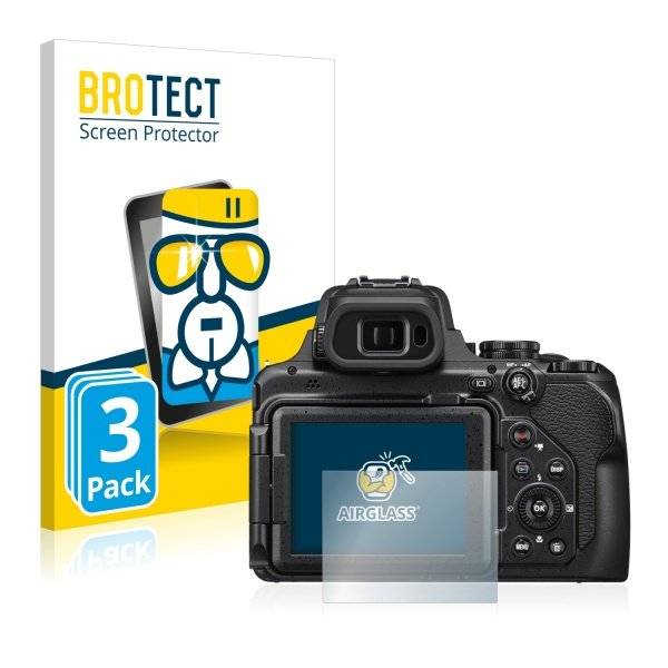 3x Panzerglasfolie Klar für Nikon Coolpix P1000