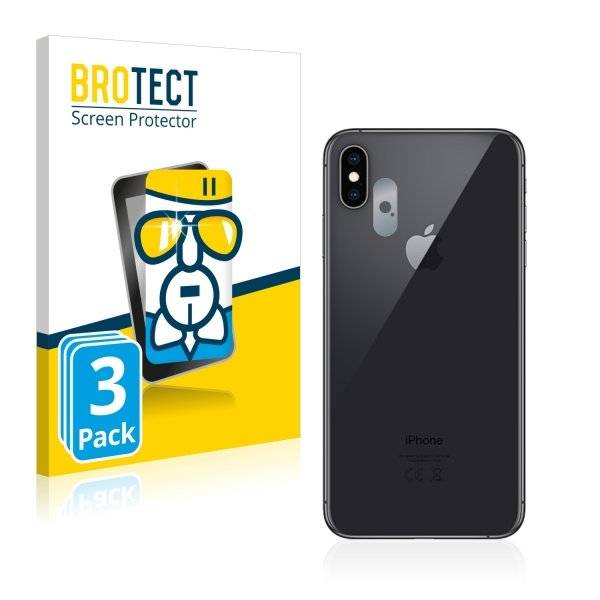 3x Panzerglasfolie Klar für Apple iPhone Xs Max (Kamera Rückseite)