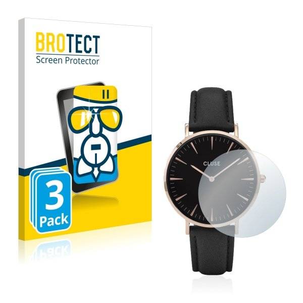 3x Panzerglasfolie Klar für Cluse La Boheme (38 mm)