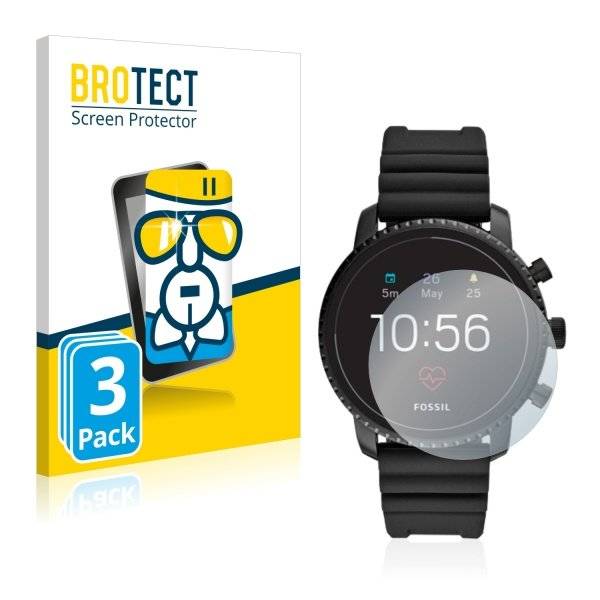 3x Panzerglasfolie Klar für Fossil Q Explorist HR (4.Gen)