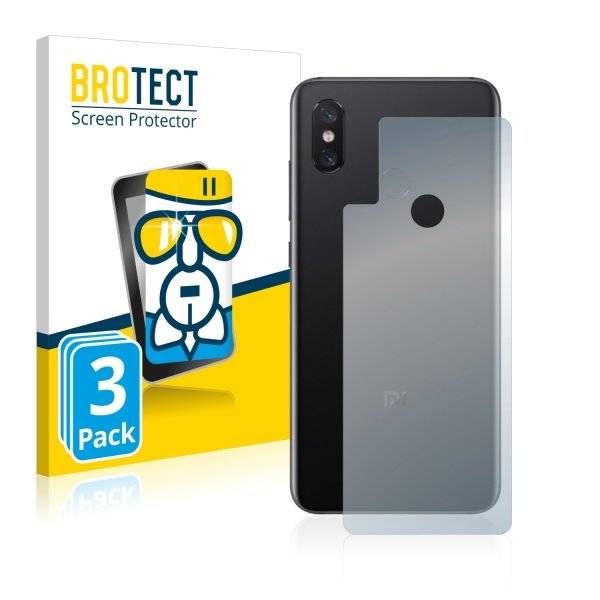 3x Panzerglasfolie Klar für Xiaomi Mi 8 (Rückseite)