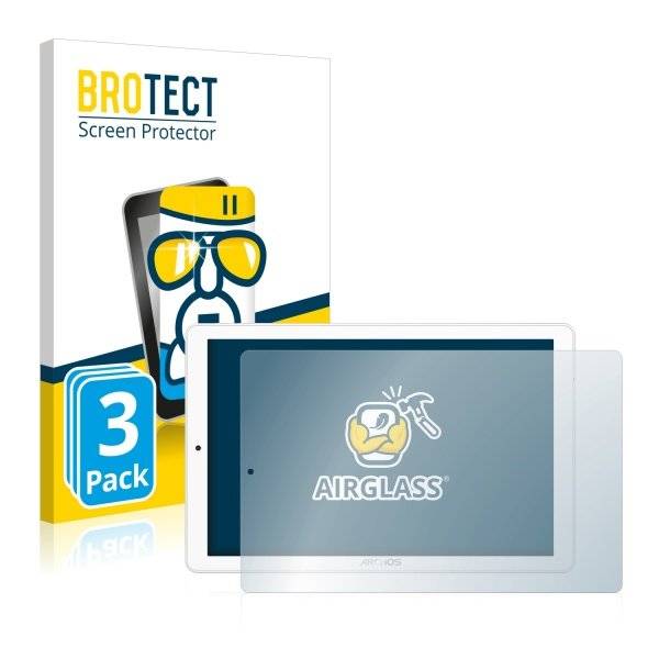 3x Panzerglasfolie Klar für Archos Core 101 3G V2 (Kamera links)