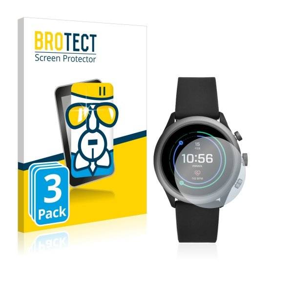 3x Panzerglasfolie Klar für Fossil Sport (43 mm)