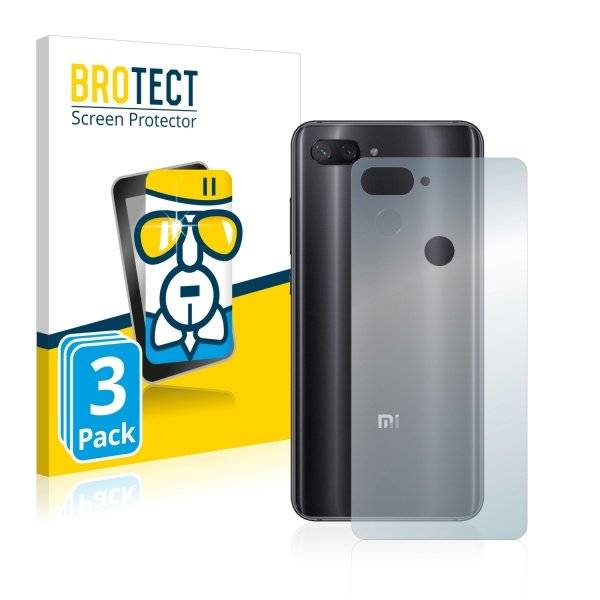 3x Panzerglasfolie Klar für Xiaomi Mi 8 Lite (Rückseite)