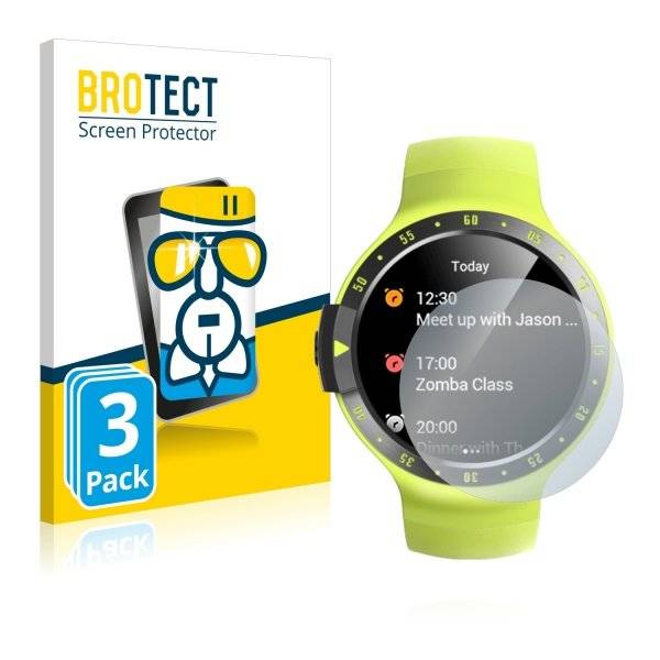 3x Panzerglasfolie Klar für Mobvoi Ticwatch S Aurora