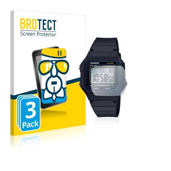 3x Panzerglasfolie Klar für Casio Unisex A168WA-1YES