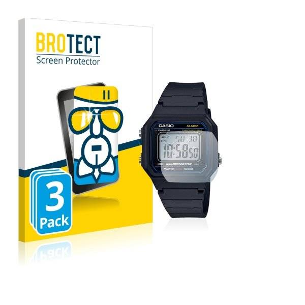 3x Panzerglasfolie Klar für Casio Unisex F91W1YER