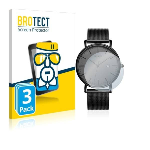3x Panzerglasfolie Klar für Burei Watch Milanese VX32