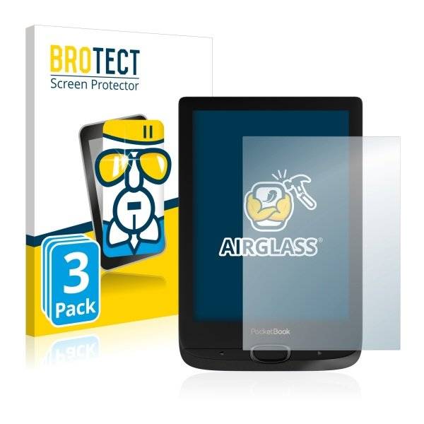 3x Panzerglasfolie Klar für PocketBook Basic Lux 2