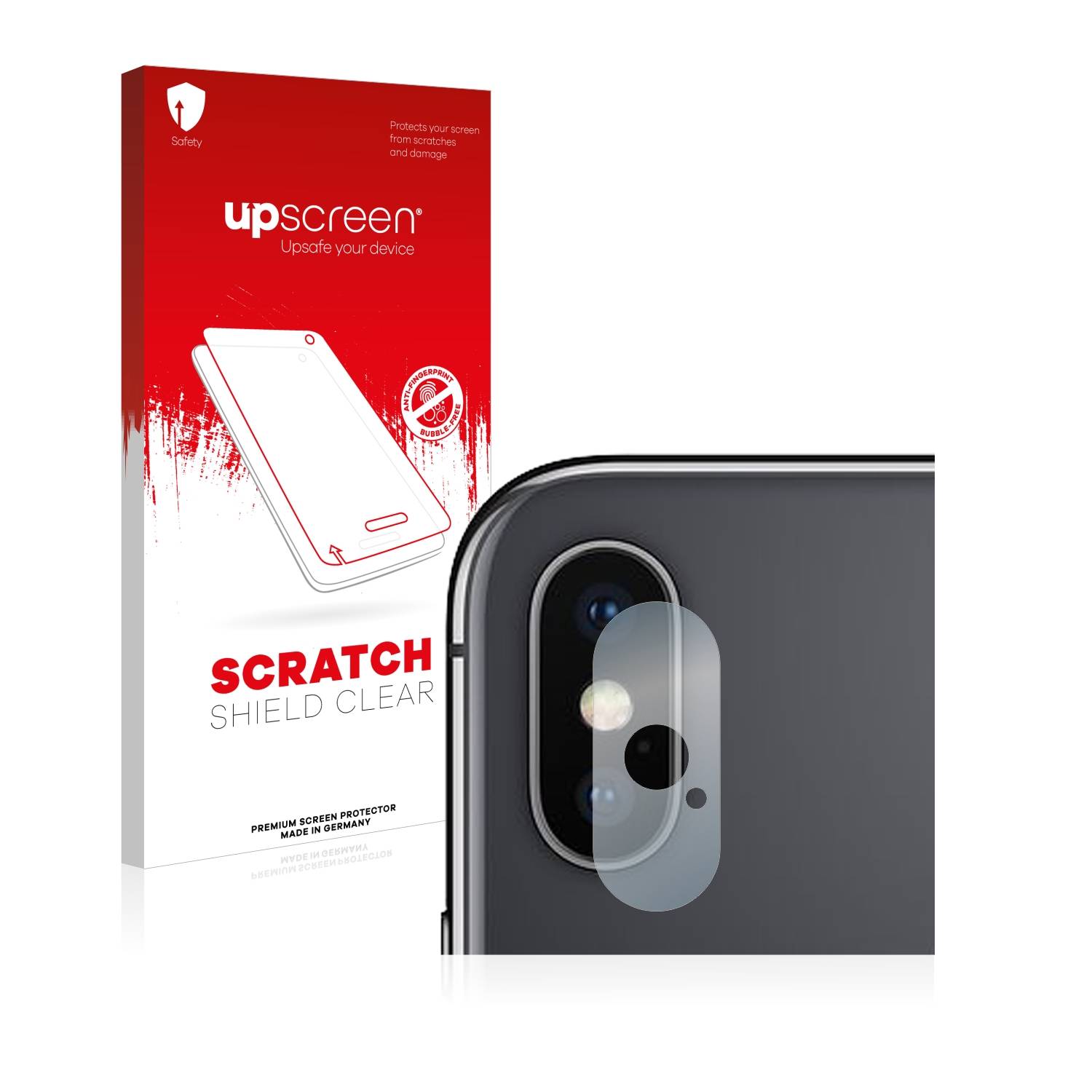upscreen Scratch Shield Schutzfolie für Apple iPhone Xs (NUR Kameraschutz)