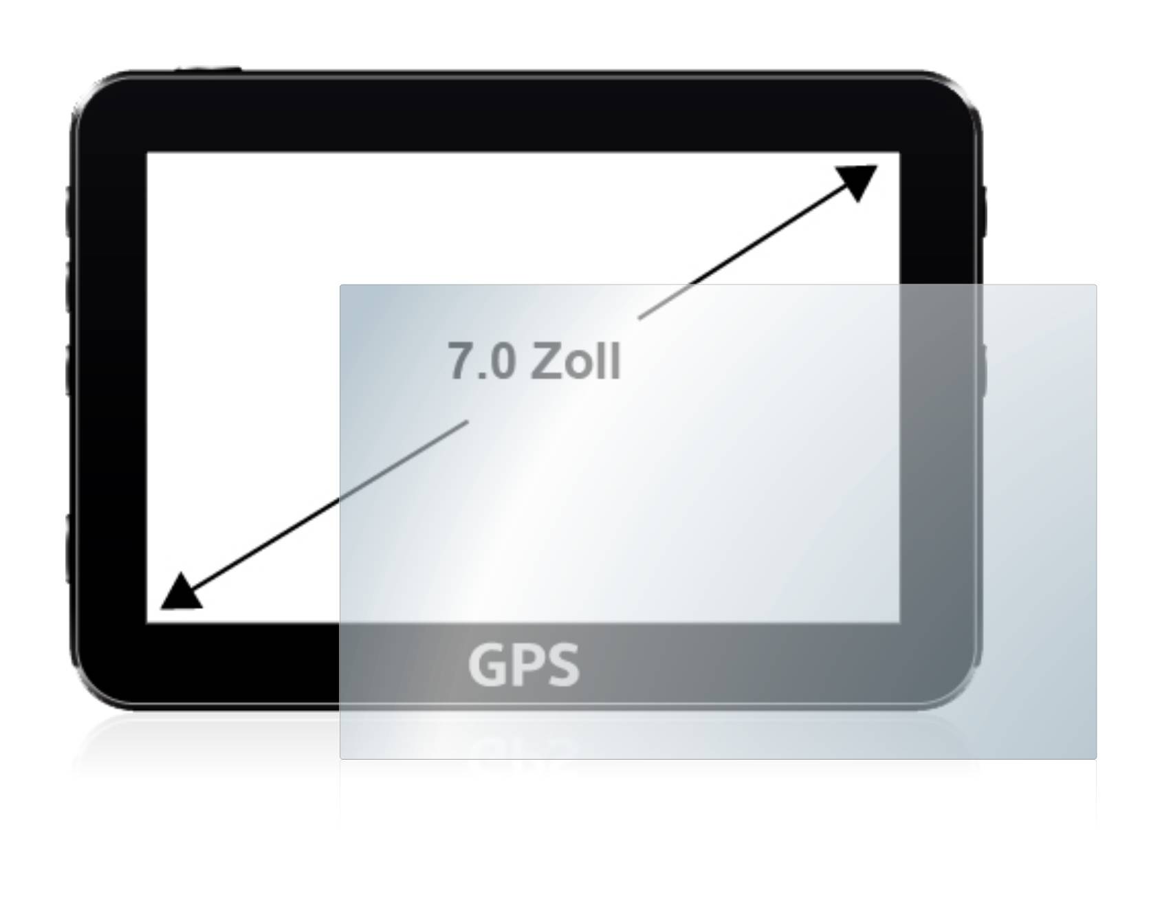 BROTECT AirGlass Glas Panzer-Folie für Navigation mit 7 Zoll Displays [152.5 mm x 91.5 mm, 15:9] - Schutzglas