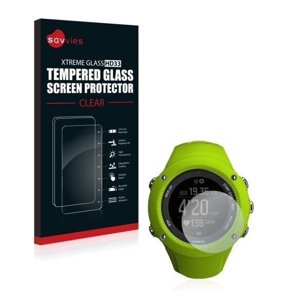 Savvies® Xtreme Glass HD33 Clear Panzerglasfolie für Suunto Ambit3 Run Lime