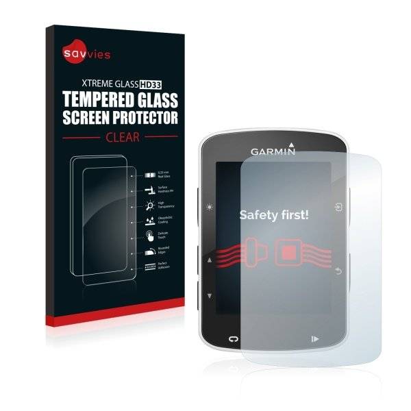 Savvies® Xtreme Glass HD33 Clear Panzerglasfolie für Garmin Edge 520