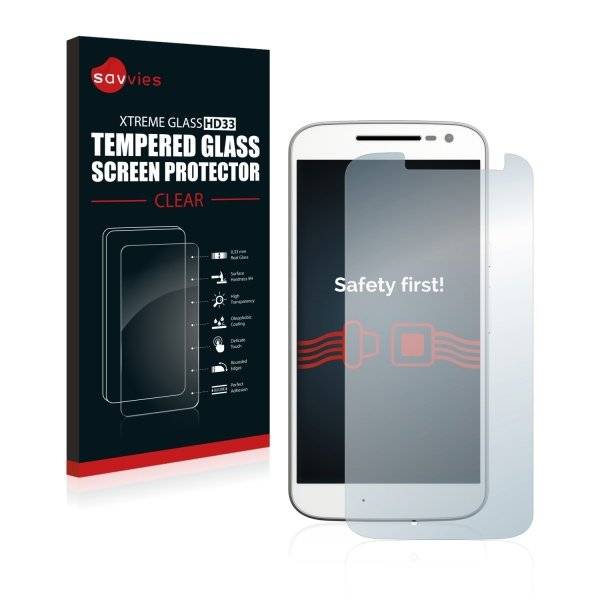 Savvies® Xtreme Glass HD33 Clear Panzerglasfolie für Motorola Moto G4