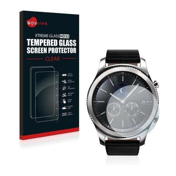 Savvies® Xtreme Glass HD33 Clear Panzerglasfolie für Samsung Gear S3 Classic