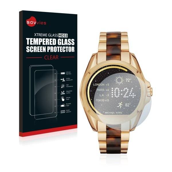 Savvies® Xtreme Glass HD33 Clear Panzerglasfolie für Michael Kors Access Bradshaw