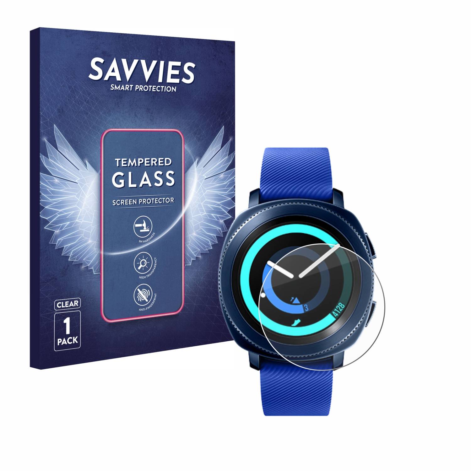 Savvies Clear Panzerglas für Samsung Gear Sport