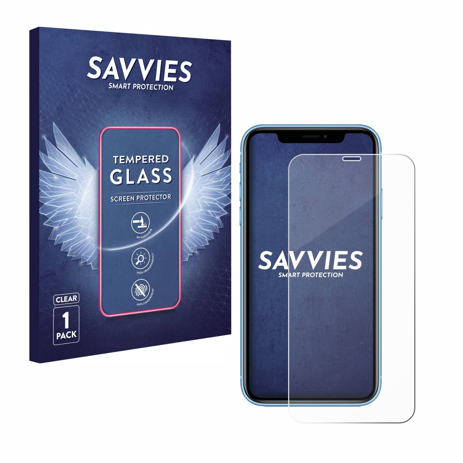 Savvies Clear Panzerglas für Apple iPhone XR