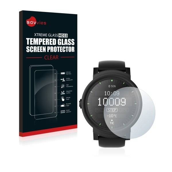 Savvies® Xtreme Glass HD33 Clear Panzerglasfolie für Mobvoi Ticwatch E Shadow
