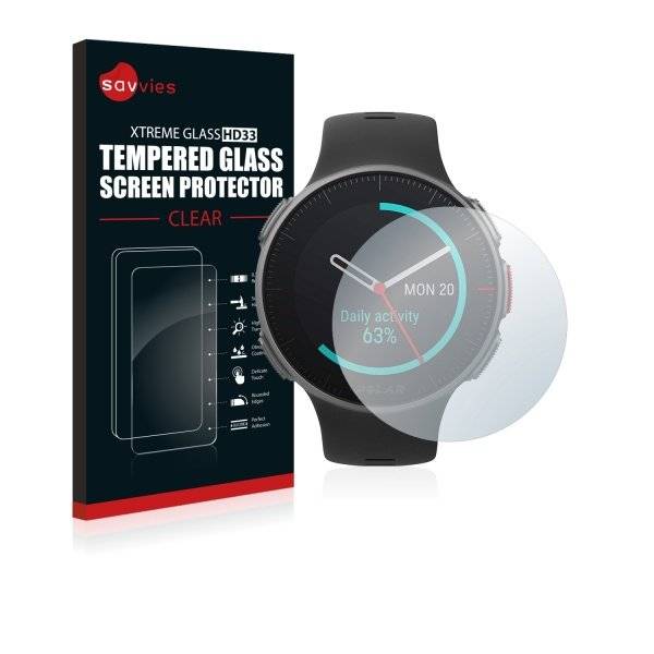 Savvies® Xtreme Glass HD33 Clear Panzerglasfolie für Polar Vantage V