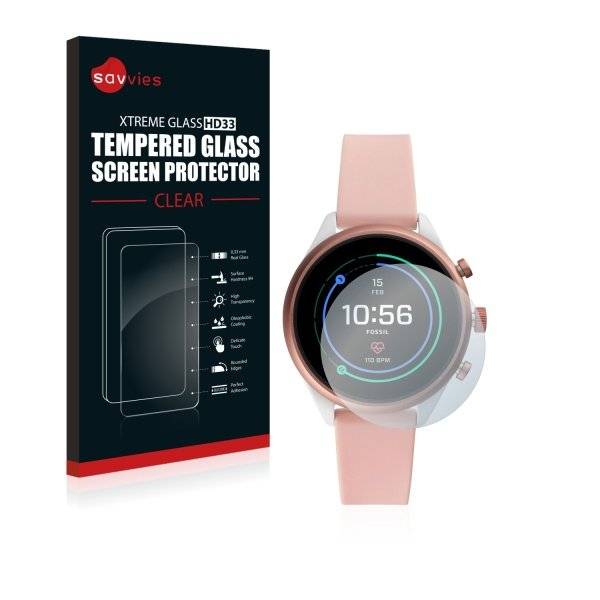 Savvies® Xtreme Glass HD33 Clear Panzerglasfolie für Fossil Sport (41 mm)