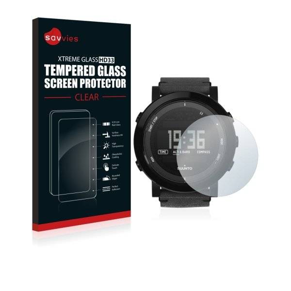Savvies® Xtreme Glass HD33 Clear Panzerglasfolie für Suunto Essential Ceramic All Black