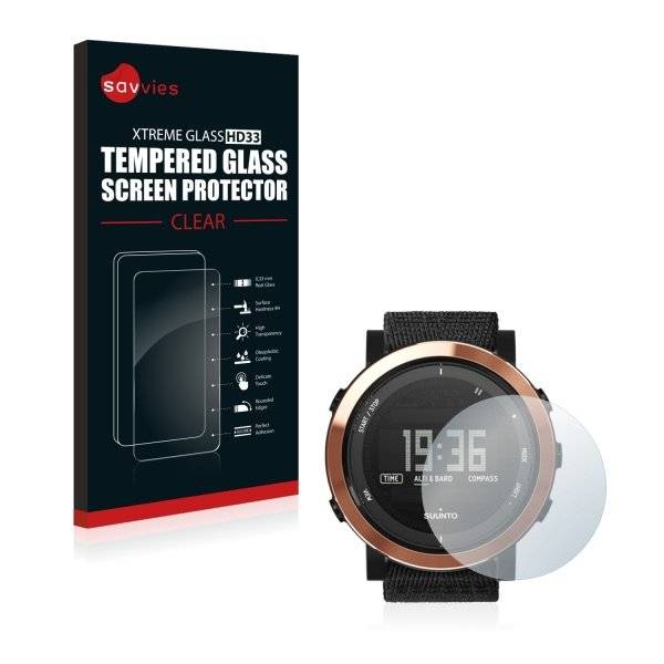 Savvies® Xtreme Glass HD33 Clear Panzerglasfolie für Suunto Essential Ceramic