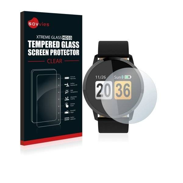 Savvies® Xtreme Glass HD33 Clear Panzerglasfolie für Findtime Fitness Tracker Q8MS