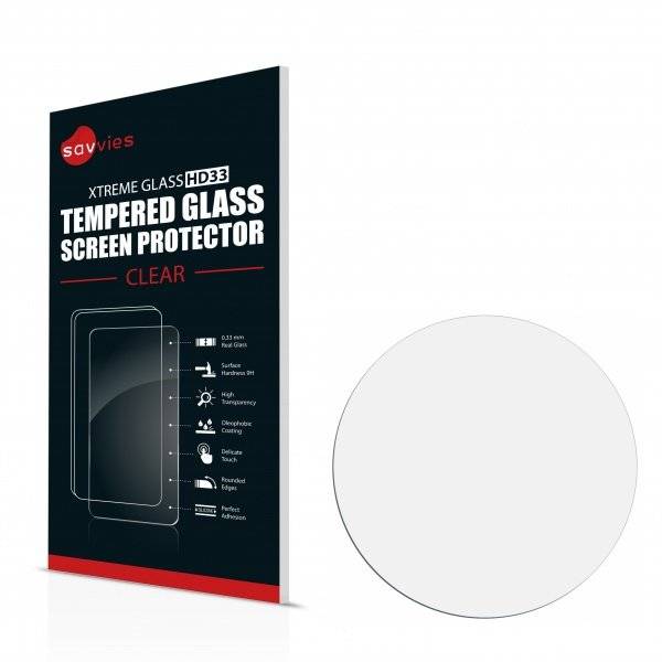 Savvies® Xtreme Glass HD33 Clear Panzerglasfolie für Kreisrunde Displays (Durchmesser: 38 mm)