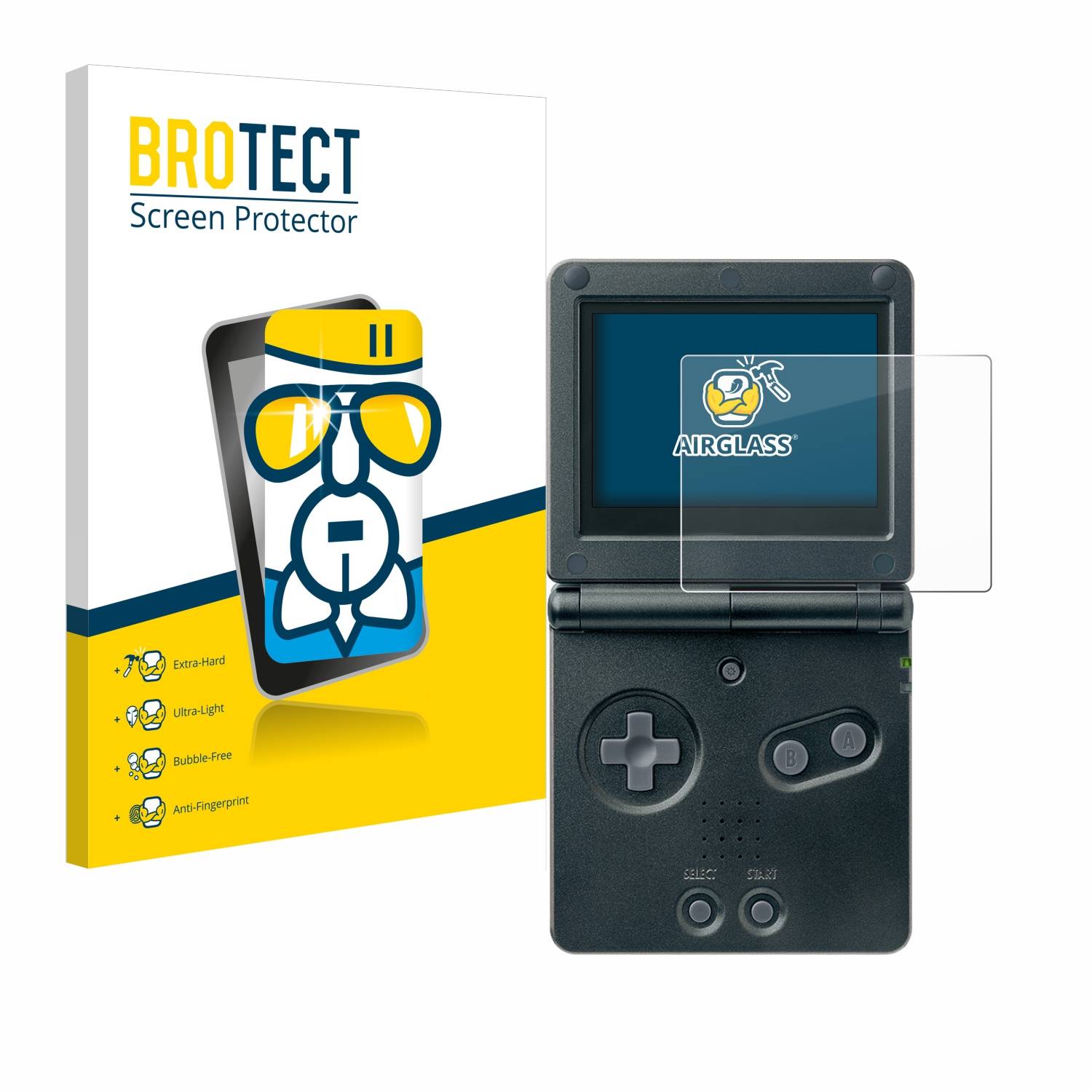 BROTECT AirGlass Glas Panzer-Folie für Nintendo Gameboy Advance GBA SP - Schutzglas