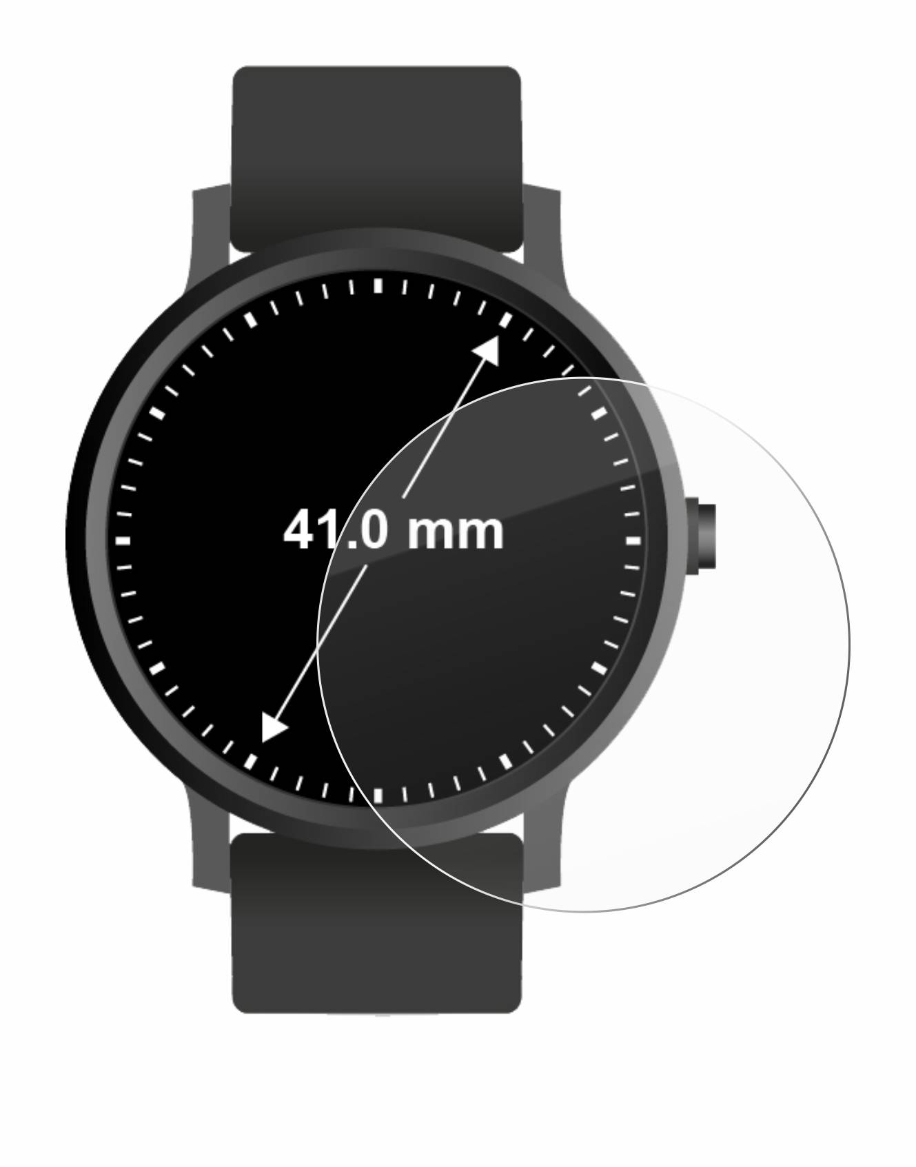 BROTECT AirGlass Glas Panzer-Folie für Armbanduhren (Kreisrund, ø: 41 mm) - Schutzglas